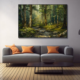 Peinture Paysage Forêt, art mural décoration nature