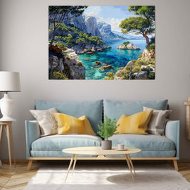Peinture Paysage France, art mural décoration nature