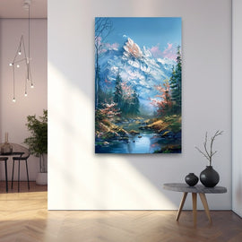 Peinture Paysage Gouache, art mural décoration nature