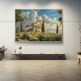 Peinture Paysage Grec, art mural décoration nature
