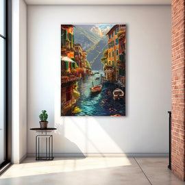 Peinture Paysage Italie, art mural décoration nature