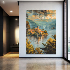 Peinture Paysage Italien, art mural décoration nature
