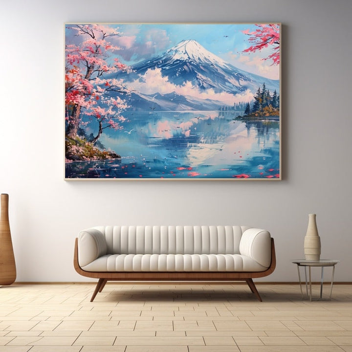 Peinture Paysage Japonais, art mural décoration nature
