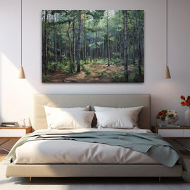 Peinture Paysage Landais, art mural décoration nature