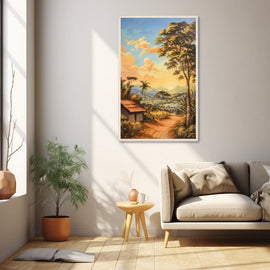 Peinture Paysage Malgache, art mural décoration nature