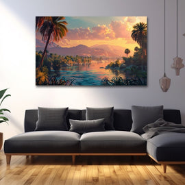 Peinture Paysage Maroc, art mural décoration nature