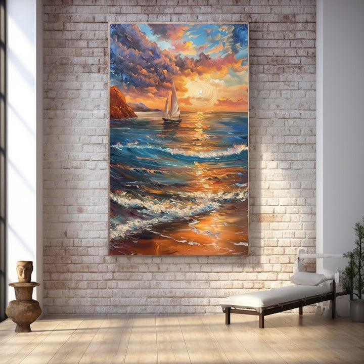 Peinture Paysage Mer, art mural décoration nature