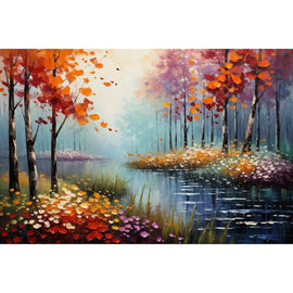 Peinture Paysage Moderne Au Couteau, art mural décoration nature