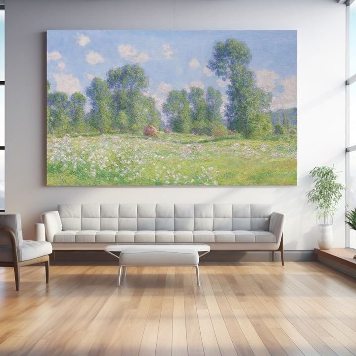 Peinture Paysage Monet, art mural décoration nature