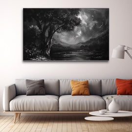 Peinture Paysage Monochrome, art mural décoration nature
