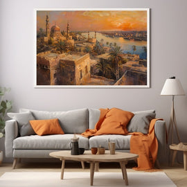 Peinture Paysage Oriental, art mural décoration nature