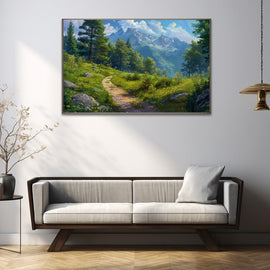 Peinture Paysage Printanier, art mural décoration nature