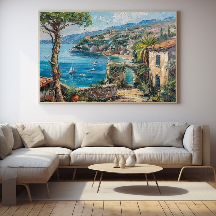 Peinture Paysage Provençal Mer, art mural décoration nature