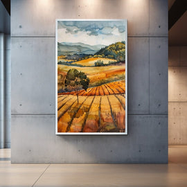 Peinture Paysage Rural, art mural décoration nature