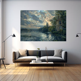 Peinture Paysage Sombre, art mural décoration nature