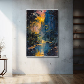 Peinture Paysage Tropical, art mural décoration nature
