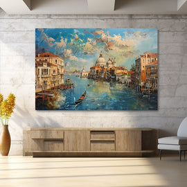 Peinture Paysage Venise, art mural décoration nature
