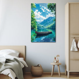 Peinture Paysage Zen, art mural décoration nature
