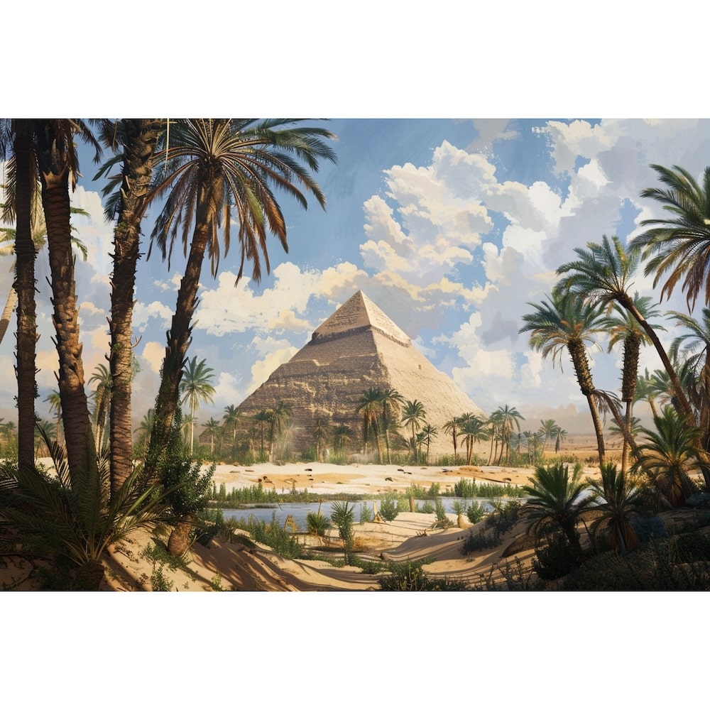Peinture Paysage Egypte, art mural décoration nature