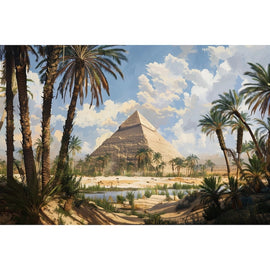 Peinture Paysage Egypte, art mural décoration nature