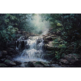 Peinture Paysage Cascade, art mural décoration nature