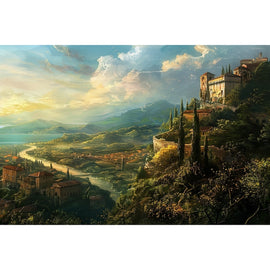 Peinture Paysage Renaissance Italienne, art mural décoration nature