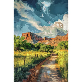 Peinture Paysage USA, art mural décoration nature