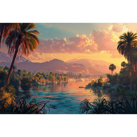 Peinture Paysage Maroc, art mural décoration nature