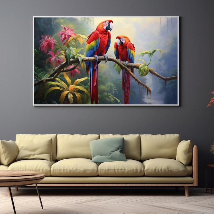 Peinture Perroquets Aras