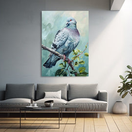 Peinture Pigeon Ramier, art mural décoration nature