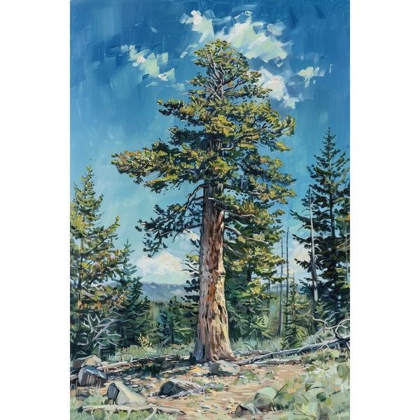 Peinture Pin D’Oregon, art mural décoration nature