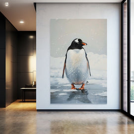 Peinture Pingouin, art mural décoration nature