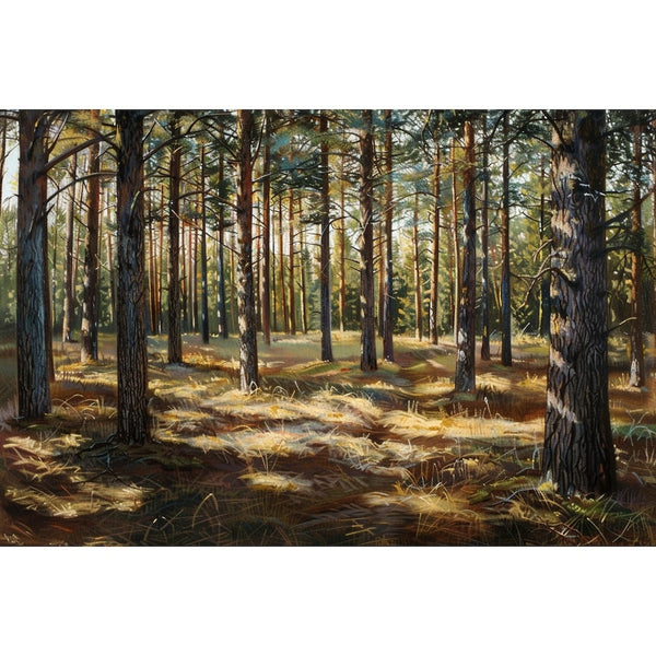 Peinture Pins des Landes, art mural décoration nature