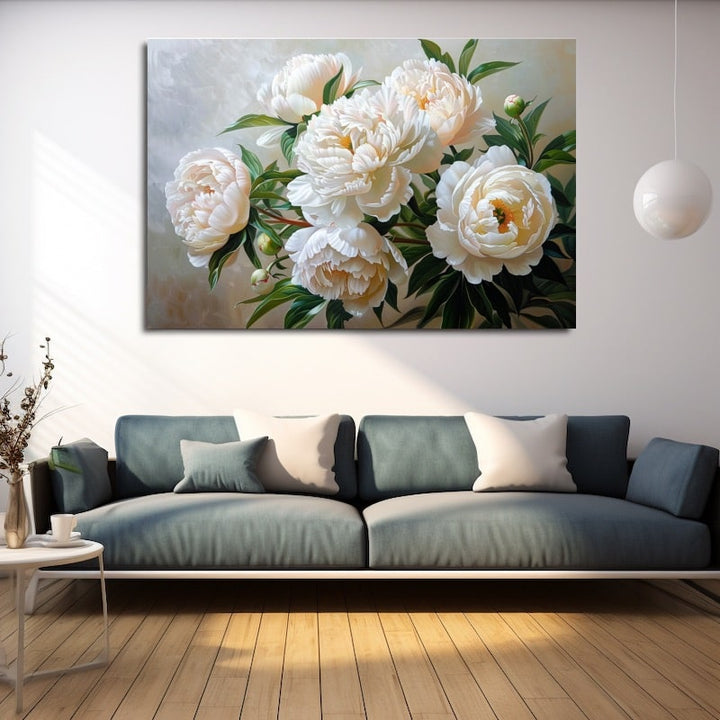 Peinture Pivoines Blanches