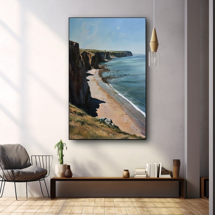 Peinture Plage Bretagne, art mural décoration nature