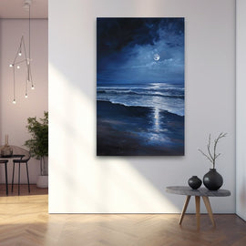 Peinture Plage de Nuit, art mural décoration nature