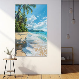 Peinture Plage de Sable Fin, art mural décoration nature