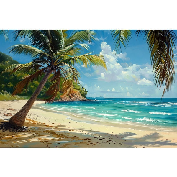 Peinture Cocotiers en Bord de Mer, art mural décoration nature
