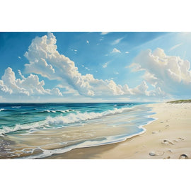 Peinture Plage Paisible, art mural décoration nature