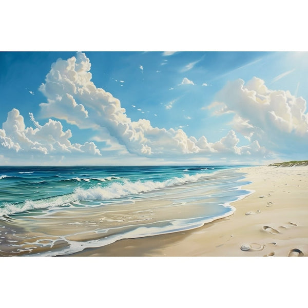 Peinture Plage Paisible, art mural décoration nature