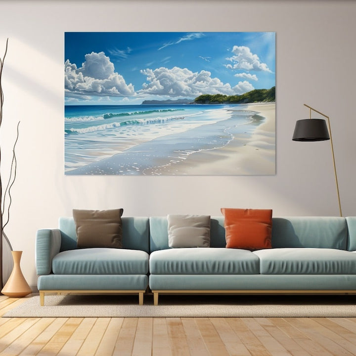 Peinture Vaste Rivage de Sable, art mural décoration nature