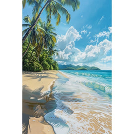 Peinture Plage de Sable Fin, art mural décoration nature