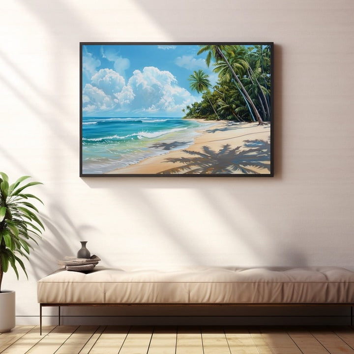 Peinture Plage Tropicale, art mural décoration nature