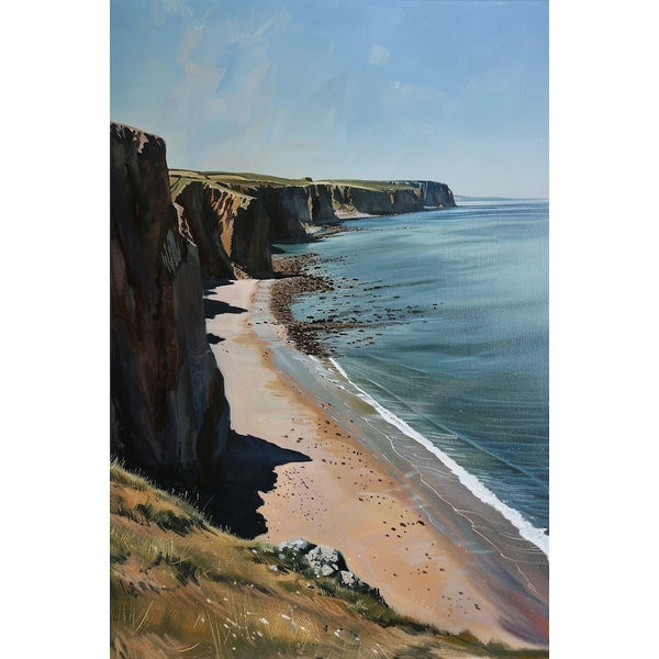 Peinture Plage Bretagne, art mural décoration nature