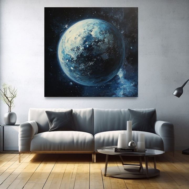 Peinture Planète Acrylique, art mural décoration nature