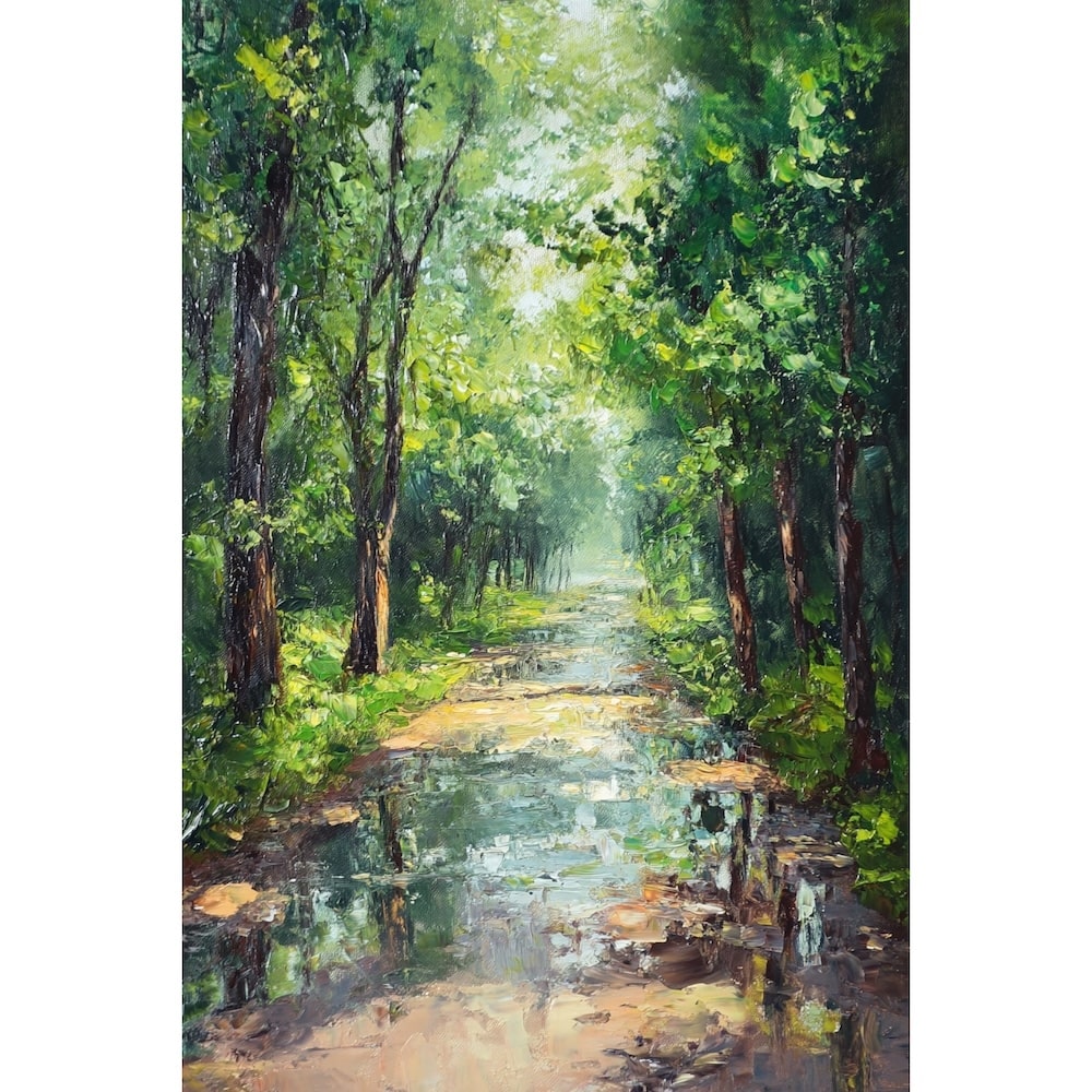 Peinture Pluie d'Été, art mural décoration nature