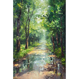 Peinture Pluie d'Été, art mural décoration nature