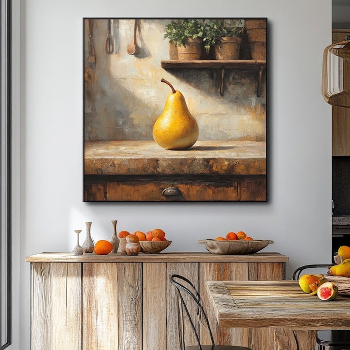 Peinture Poire, art mural décoration nature