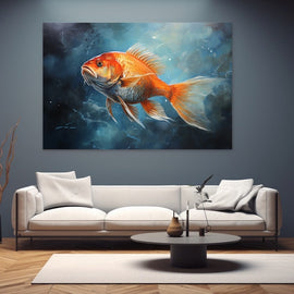 Peinture Poisson, art mural décoration nature