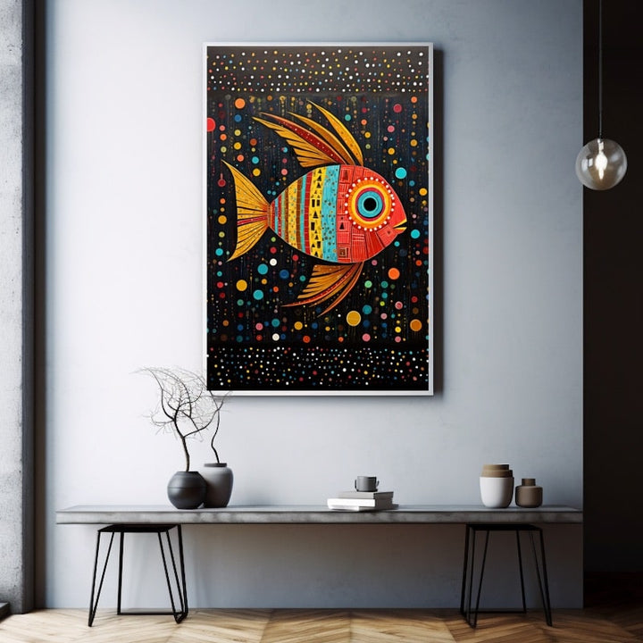 Peinture Poisson Maternelle, art mural décoration nature